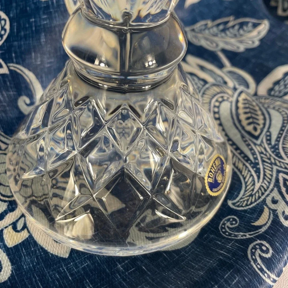 Bohemia Czech Republic Crystal Candle Holder 24% Lead Crystal‎ 8